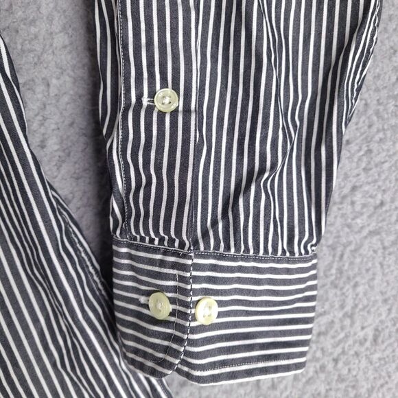 Vintage Ralph Lauren Dress Shirt Mens 16 34/35 Black White Striped Classic Fit‎ - Picture 7 of 16